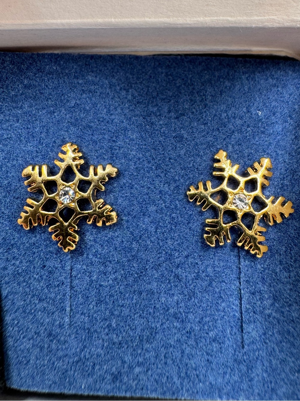 Avon 2003 Christmas Snowflake Earrings - Gold-Tone